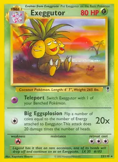 Exeggutor Pokemon card from Legendary Collection