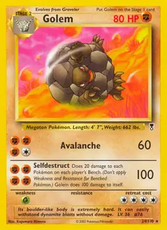 Golem Pokemon card from Legendary Collection