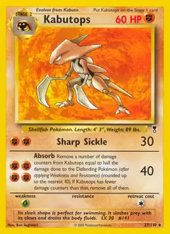 Kabutops Pokemon card from Legendary Collection