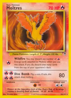 Moltres Pokemon card from Legendary Collection