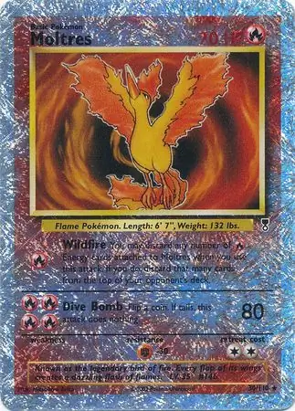 Moltres Reverse Holo Pokemon card from Legendary Collection