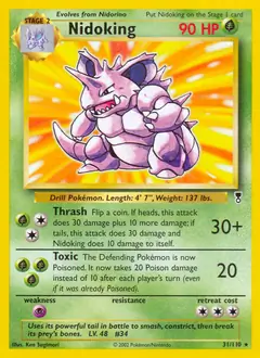 Nidoking Pokemon card from Legendary Collection
