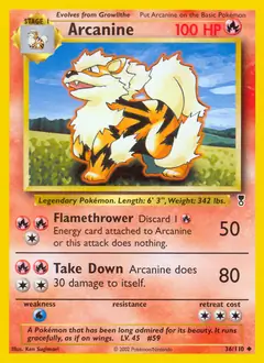Arcanine Pokemon card from Legendary Collection