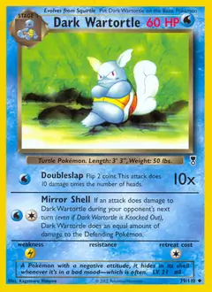 Dark Wartortle Pokemon card from Legendary Collection