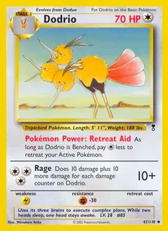Dodrio Pokemon card from Legendary Collection