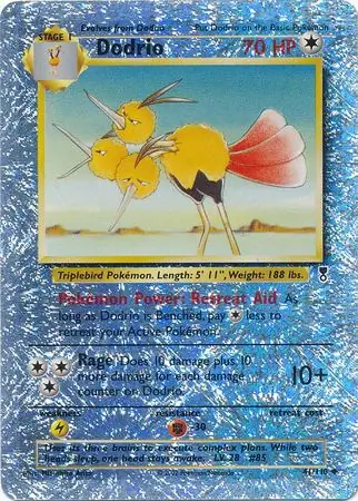 Dodrio Reverse Holo Pokemon card from Legendary Collection