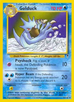Golduck Pokemon card from Legendary Collection