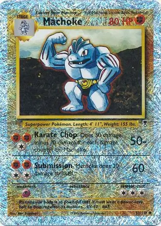 Machoke Reverse Holo Pokemon card from Legendary Collection