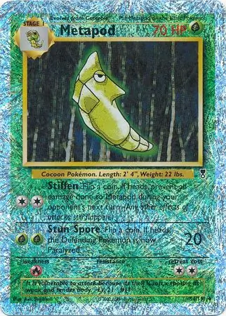 Metapod Reverse Holo Pokemon card from Legendary Collection