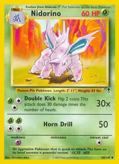 Nidorino Pokemon card from Legendary Collection