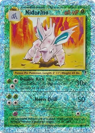 Nidorino Reverse Holo Pokemon card from Legendary Collection