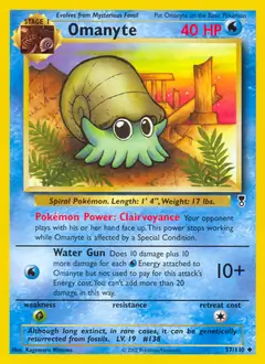 Omanyte Pokemon card from Legendary Collection
