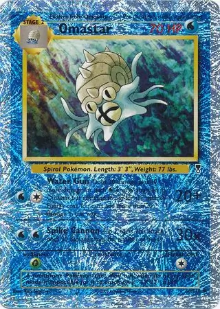 Omastar Reverse Holo Pokemon card from Legendary Collection