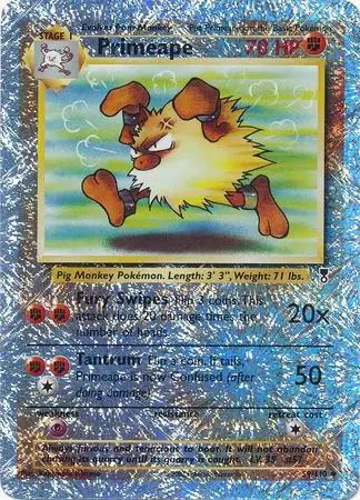 Primeape Reverse Holo Pokemon card from Legendary Collection