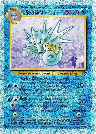 Seadra Reverse Holo Pokemon card from Legendary Collection