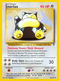 Snorlax Pokemon card from Legendary Collection