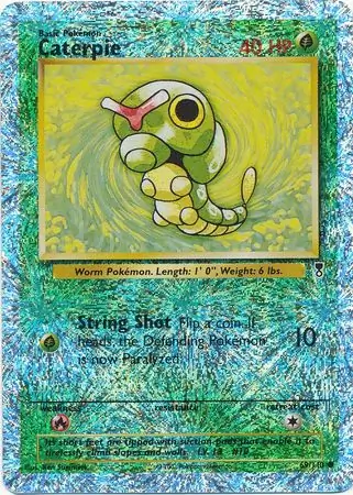 Caterpie Reverse Holo Pokemon card from Legendary Collection
