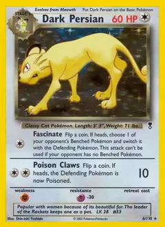 Dark Persian Holo Pokemon card from Legendary Collection