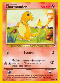 Charmander Pokemon card from Legendary Collection