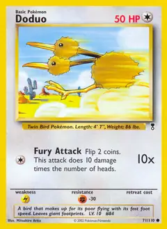 Doduo Pokemon card from Legendary Collection
