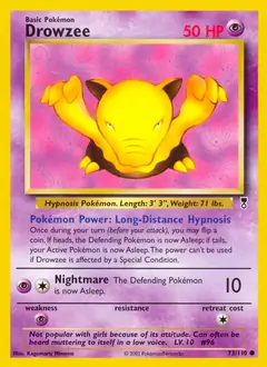 Drowzee Pokemon card from Legendary Collection