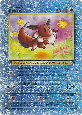 Eevee Reverse Holo Pokemon card from Legendary Collection
