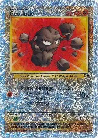 Geodude Reverse Holo Pokemon card from Legendary Collection