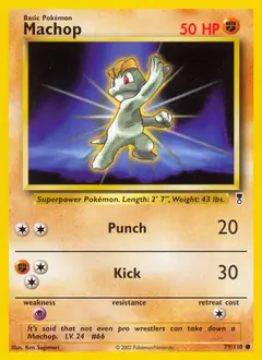 Machop Pokemon card from Legendary Collection