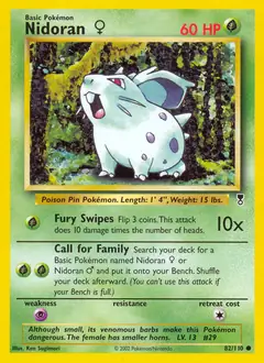 Nidoran F Pokemon card from Legendary Collection