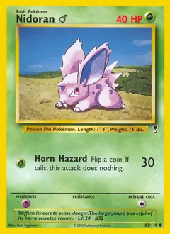 Nidoran M Pokemon card from Legendary Collection