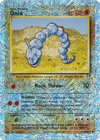 Onix Reverse Holo Pokemon card from Legendary Collection