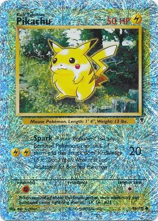 Pikachu Reverse Holo Pokemon card from Legendary Collection