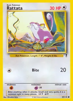 Rattata Pokemon card from Legendary Collection