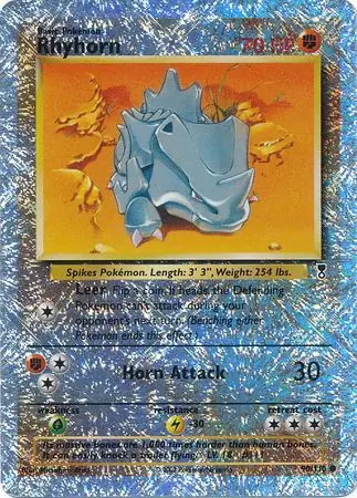 Rhyhorn Reverse Holo Pokemon card from Legendary Collection