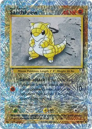 Sandshrew Reverse Holo Pokemon card from Legendary Collection