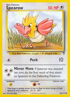 Spearow Pokemon card from Legendary Collection