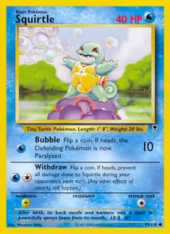 Squirtle Pokemon card from Legendary Collection