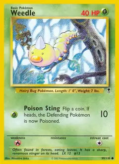 Weedle Pokemon card from Legendary Collection