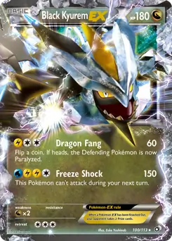 Black Kyurem EX Pokemon card from Legendary Treasures