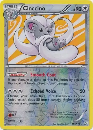 Cinccino Reverse Holo Pokemon card from Legendary Treasures