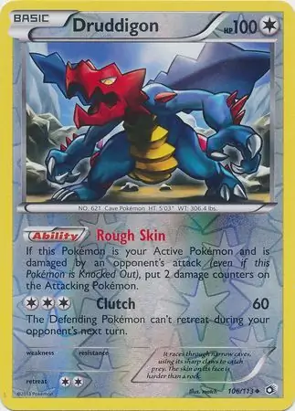 Druddigon Reverse Holo Pokemon card from Legendary Treasures