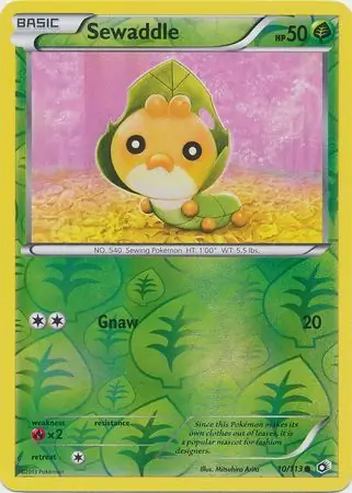 Sewaddle Reverse Holo Pokemon card from Legendary Treasures