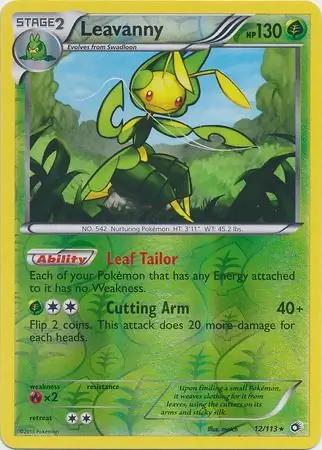 Leavanny Reverse Holo Pokemon card from Legendary Treasures