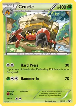 Crustle Pokemon card from Legendary Treasures