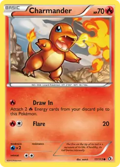 Charmander Pokemon card from Legendary Treasures