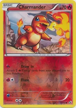 Charmander Reverse Holo Pokemon card from Legendary Treasures