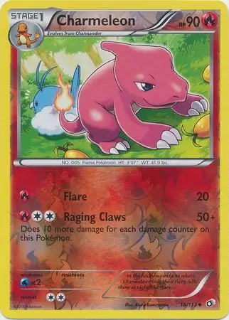 Charmeleon Reverse Holo Pokemon card from Legendary Treasures