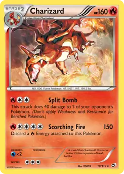 Charizard Holo Pokemon card from Legendary Treasures