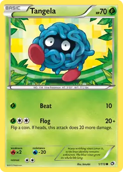 Tangela Pokemon card from Legendary Treasures