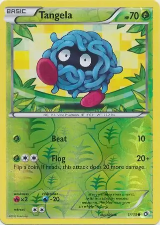 Tangela Reverse Holo Pokemon card from Legendary Treasures